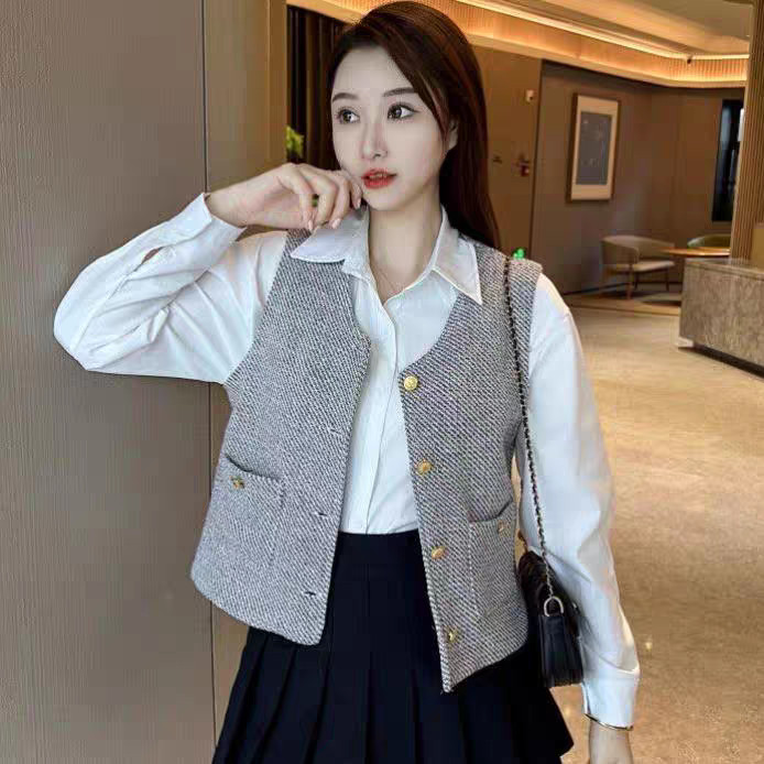 Blazer/Rompi Pendek Tanpa Lengan Bergaya Chanel Terbaru 2026