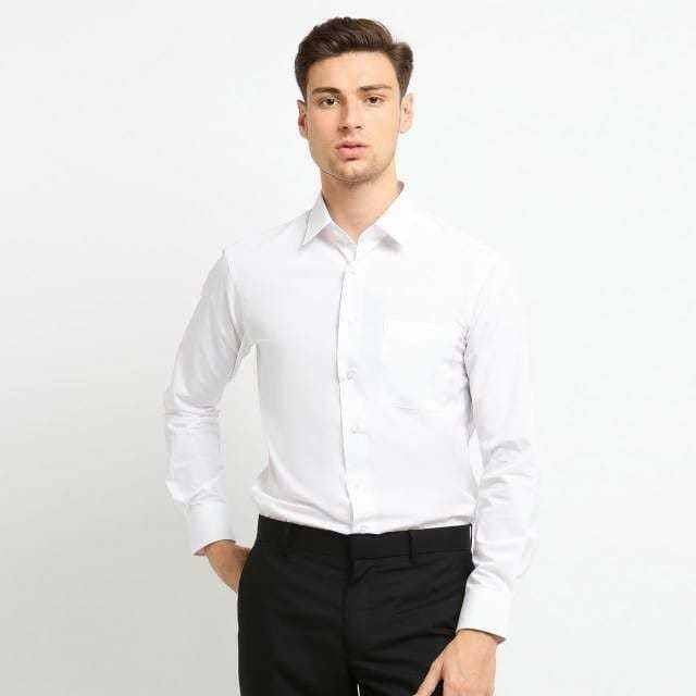 Kemeja Putih Polos Slimfit Premium | Kemeja Kerja Putih | Kemeja Putih Pria Slimfit