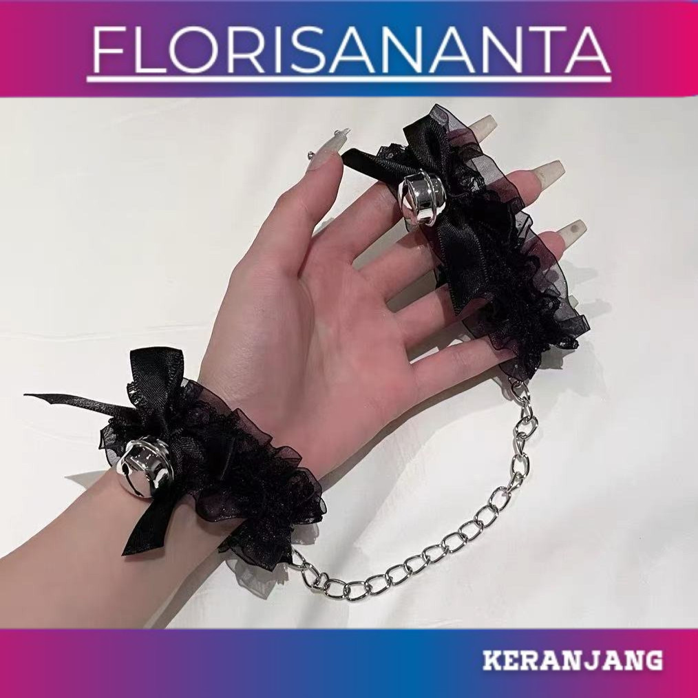 viral CH-40 kalung necklace y2k choker wanita bell lonceng rantai sm set lace patch borgol tangan le