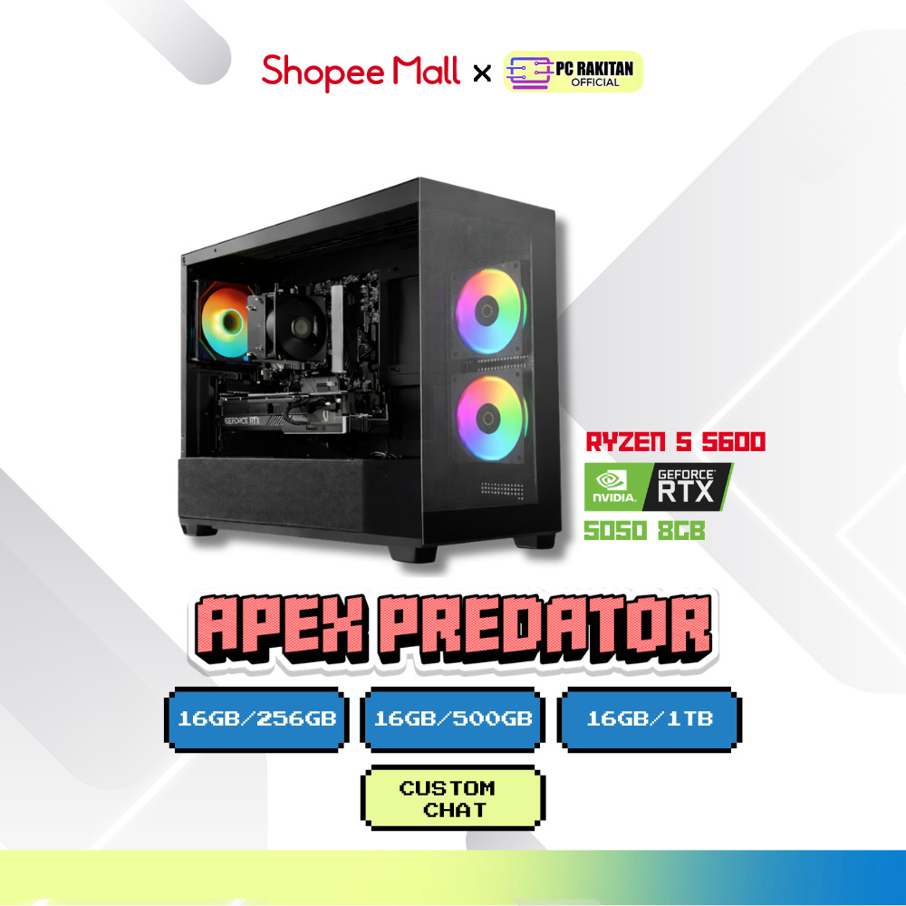 PC RAKITAN APEX RYZEN 5 5600X RTX 5050 8G /16GB 1TB RAKITAN GAMING
