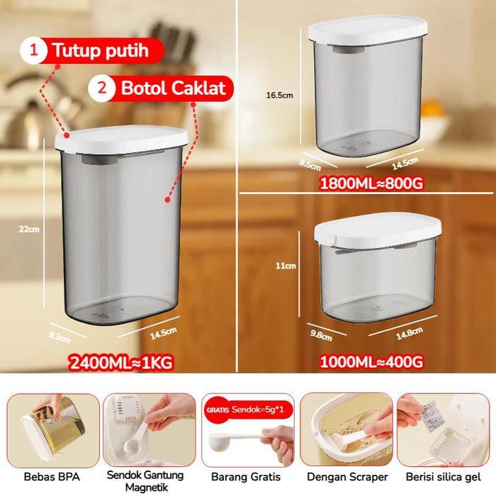 Lejumall 2400=1kg Tempat susu Formula Bayi BPA Free /Food Container Mpasi/ Tempat Susu Bubuk Bayi/To