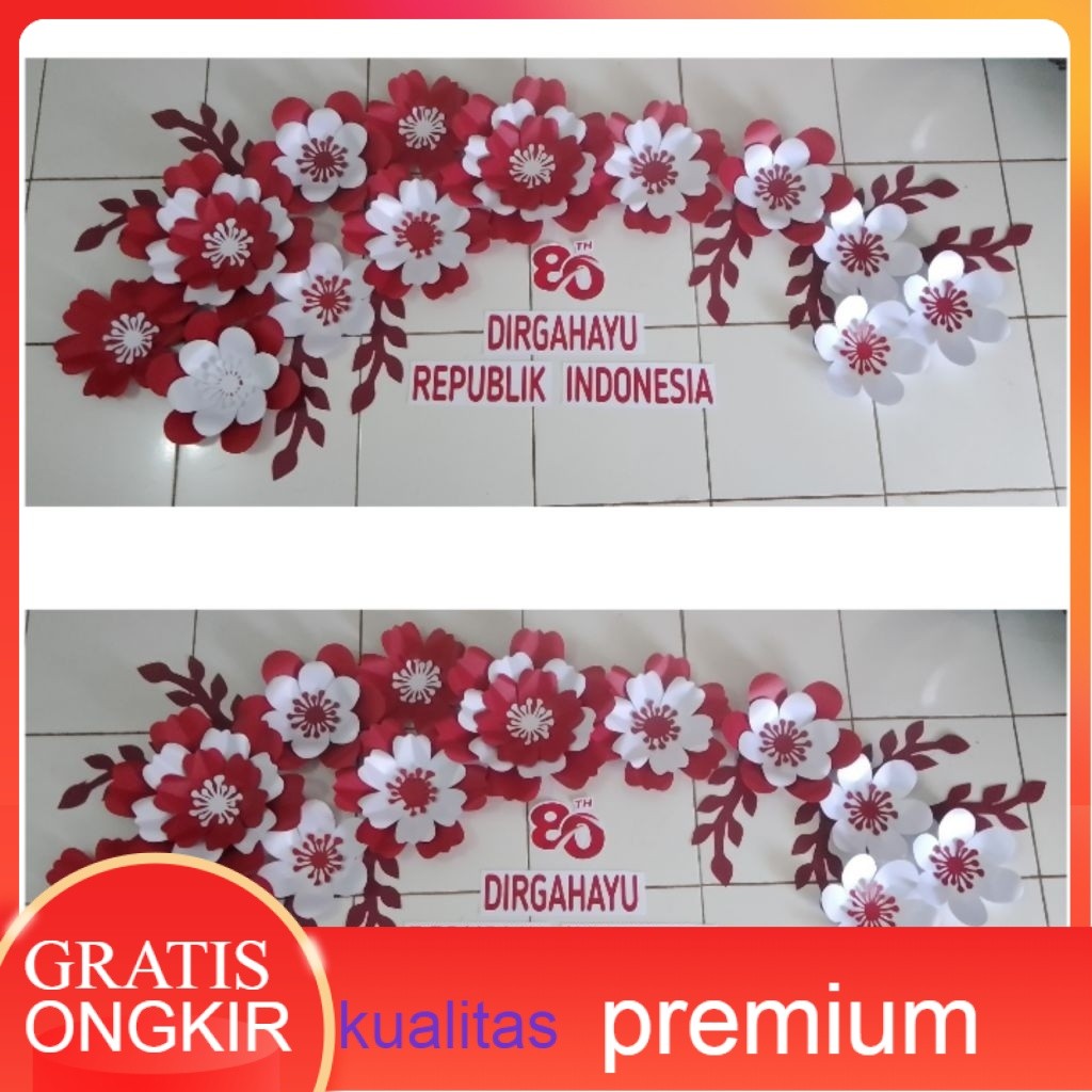 paper flower backdrop kertas jasmine