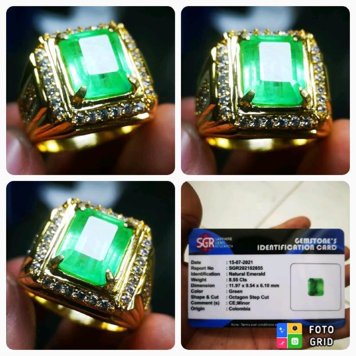 BATU CINCIN ZAMRUD COLOMBIA MINNOR LUSTER INCLUDE MEMO SGR GEMS LAB