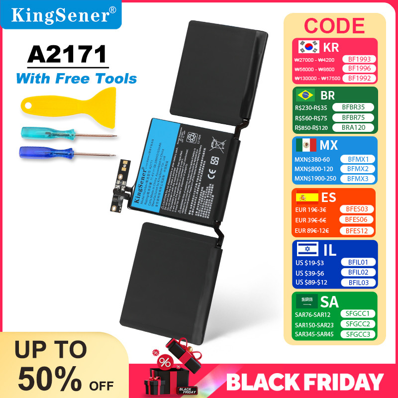 KingSener A2171 Laptop Battery For Apple MacBook Pro Retina 13.3'' A2159 2019 Year For Macbook 13 ''