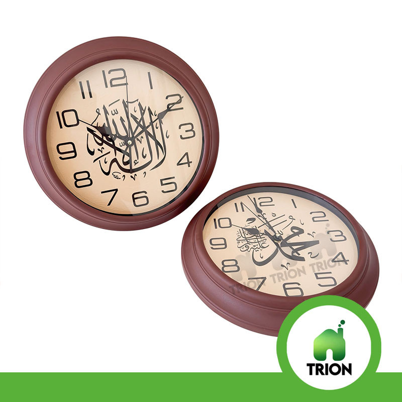 Jam DIinding Kaligrafi Musim / Jam Dinding Arab / Jam Analog / Jam Dinding Motif Kayu
