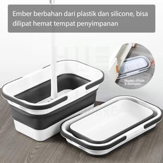 Ember Lipat Serbaguna untuk Mengepel Lantai / Ember Foldable / Ember Lipat Praktis Serbaguna - Abu-a