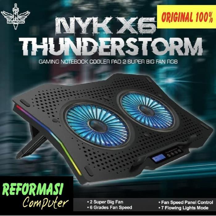 NYK X6 Thunderstorm RGB LED Cooling Pad Laptop / X-6 ThunderStorm Cooler Fan - NYK X6