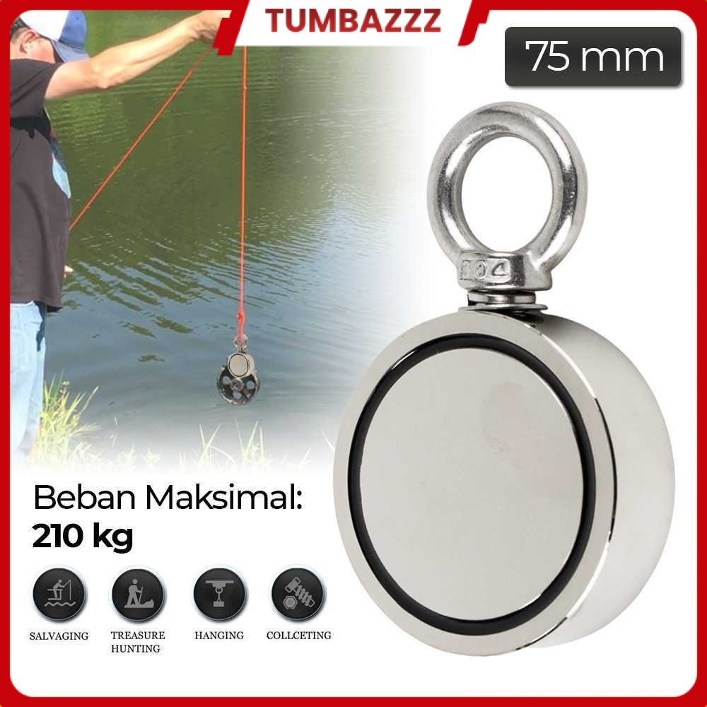 TAFFWARE Magnet Gantungan Round Hook Strong Neodymium 75mm - D75