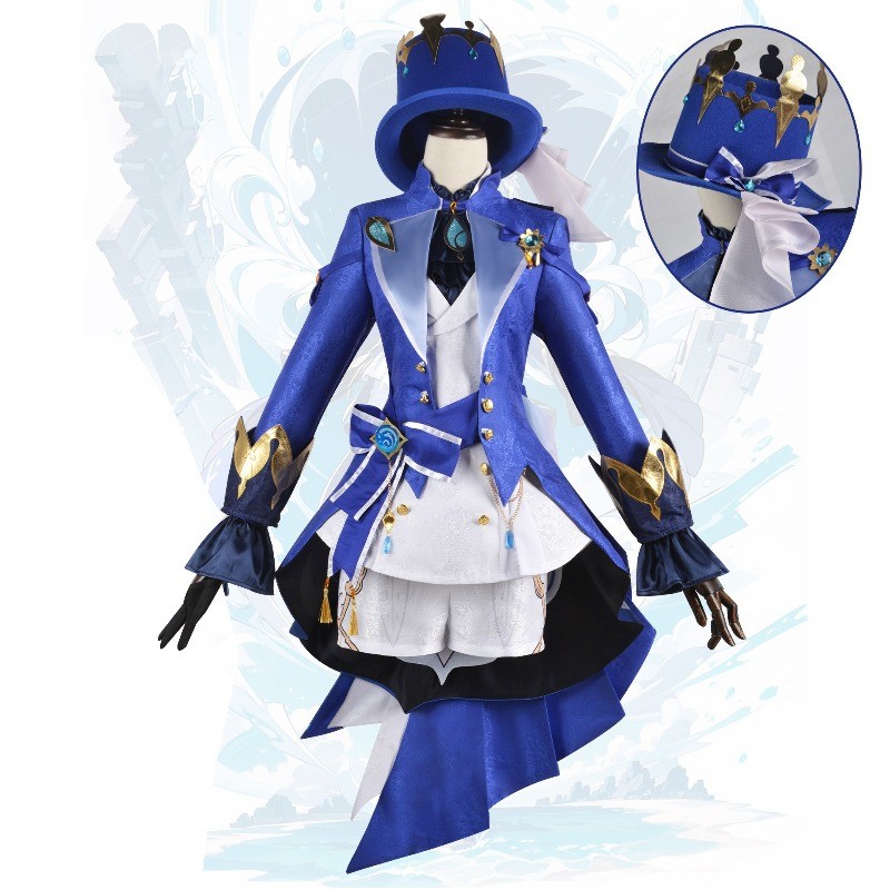 Game Impact Furina Focalors Cosplay Costume Anime Full Set With Hat Fontaine Focalors Halloween Cost