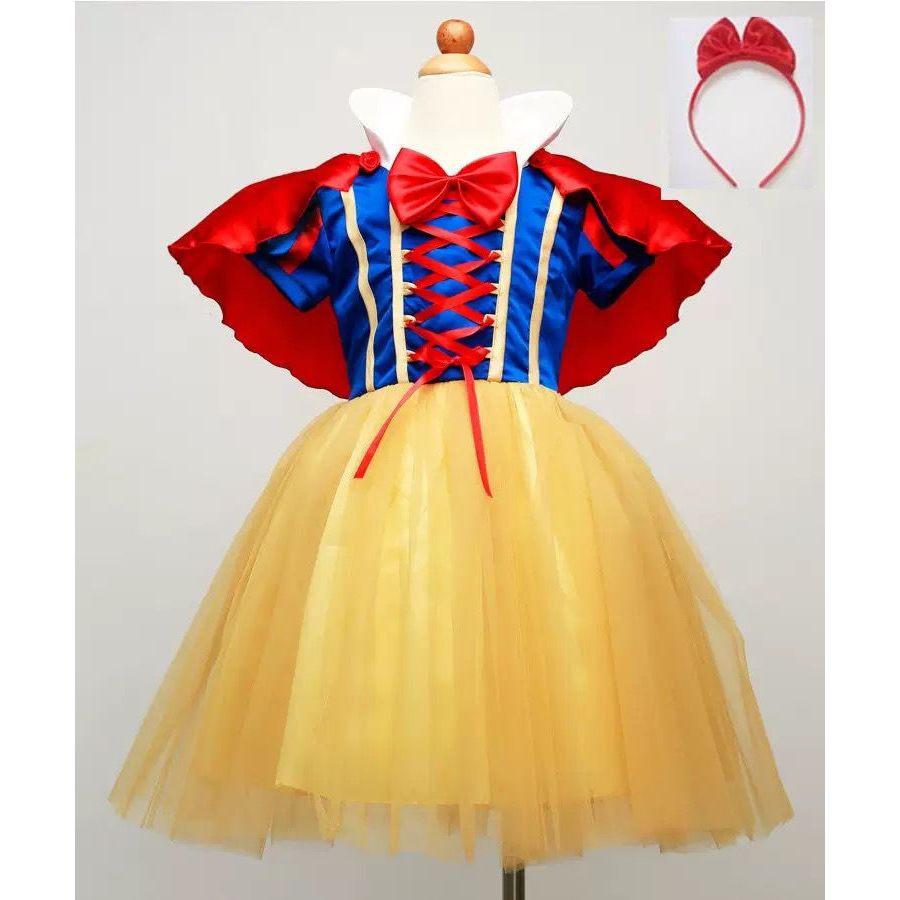 Baju Kostum Snow White Princess Pakaian Dress Anak Perempuan sh gg