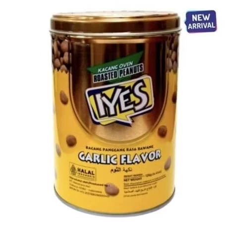 Iyes Roasted Peanuts Garlic Flavor Kacang Panggang Kaleng 125gr