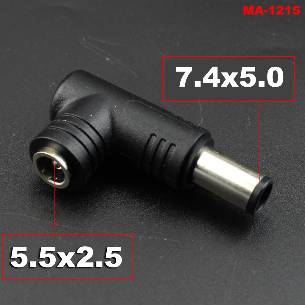 1pcs 7.4*5.0 Male Plug to 5.5x2.5mm Female DC Power arger Adapter Converter Connector for DELL HP La