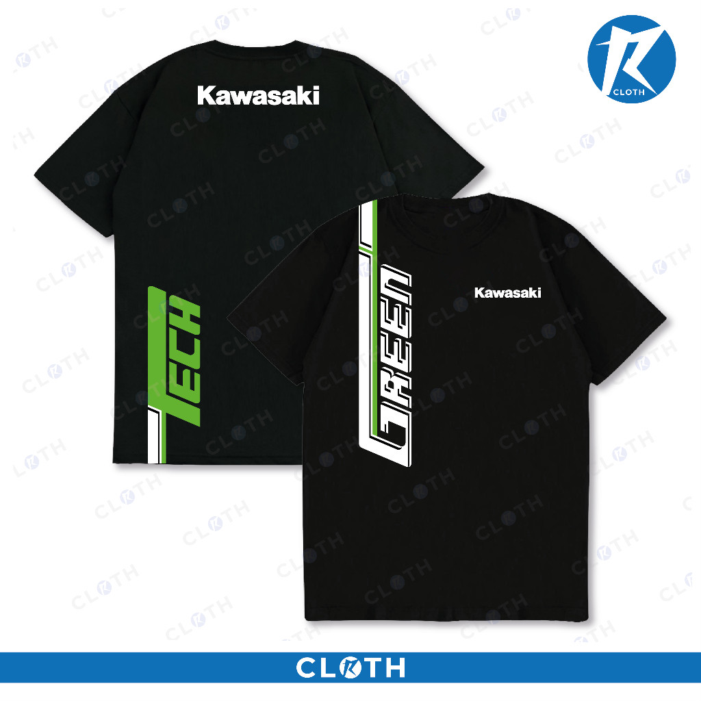 T-SHIRT KAOS KAWASAKI GREENTECH RACING OTOMOTIF COMBED