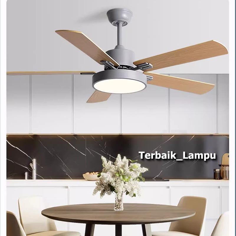 Terbaik_Lampu Lampu Kipas  42/48Inci 3 Warna Kipas Angin Gantung Plafon Ruang Tamu Kipas 6 Kecepatan