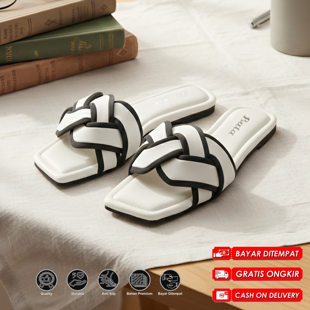 SANDAL EMPUK TRENDY TEPLEK CEWEK SENDAL SELOP PLATFORM NYAMAN SLOP WANITA KEKINIAN TERBARU BATA