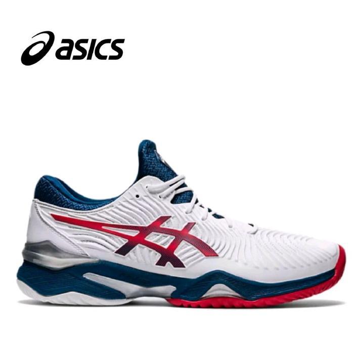 Sepatu Pria Asics Novak Court FF 2 White Mako Blue' Tennis Shoes Running Mens