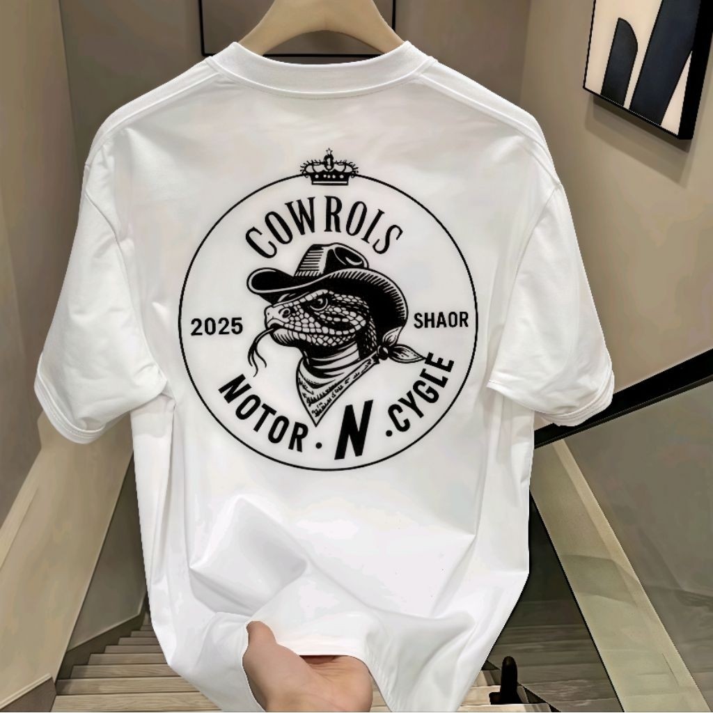 Kaos Oversize Bosgo Bape Pria – Print Trendy, Casual, Lengan Pendek