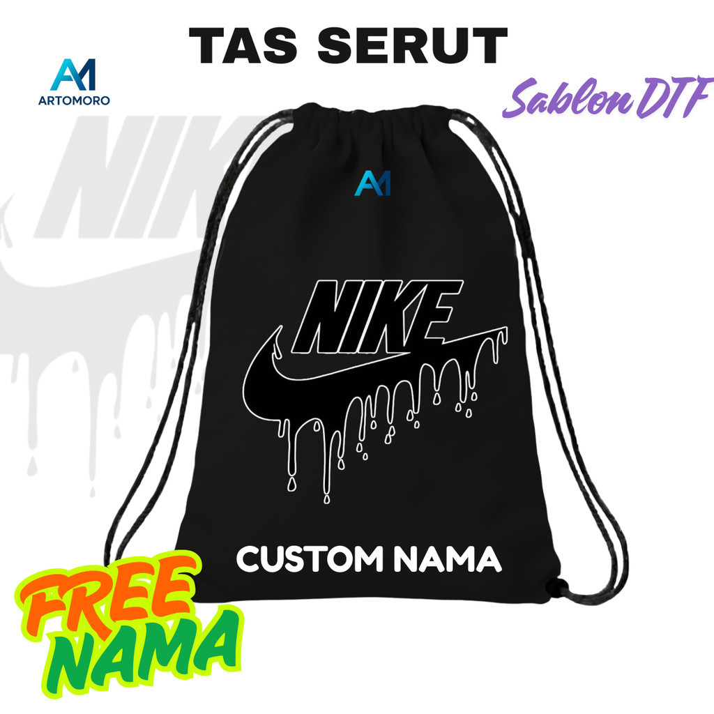 TAS SERUT RANSEL SERUT BAHAN PARASUT ANTI AIR SEPAK BOLA - STRING BAG NIKE /  ANTI AIR