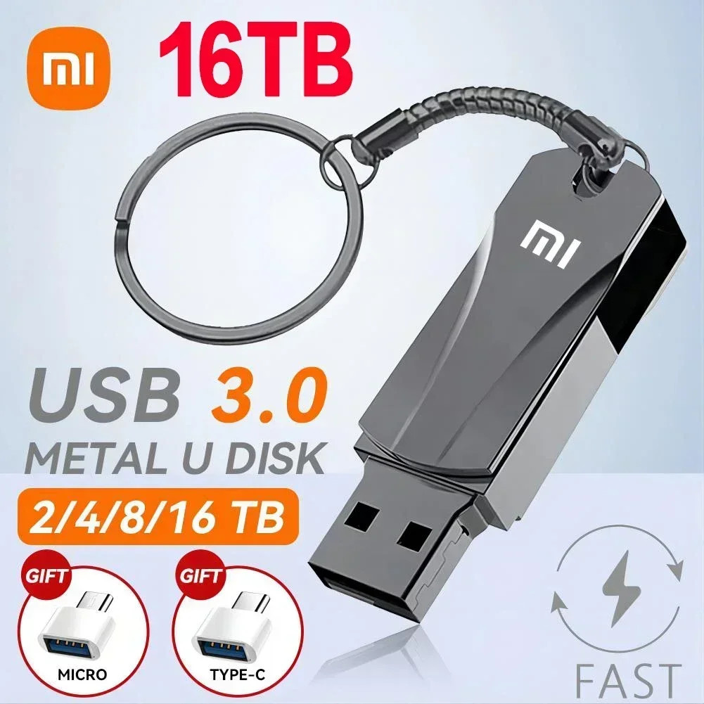 Xiaomi MIJIA Original 16TB 2TB USB 3.0 Flash Drive High-Speed Pen Drive 1TB Metal Waterproof  USB Me