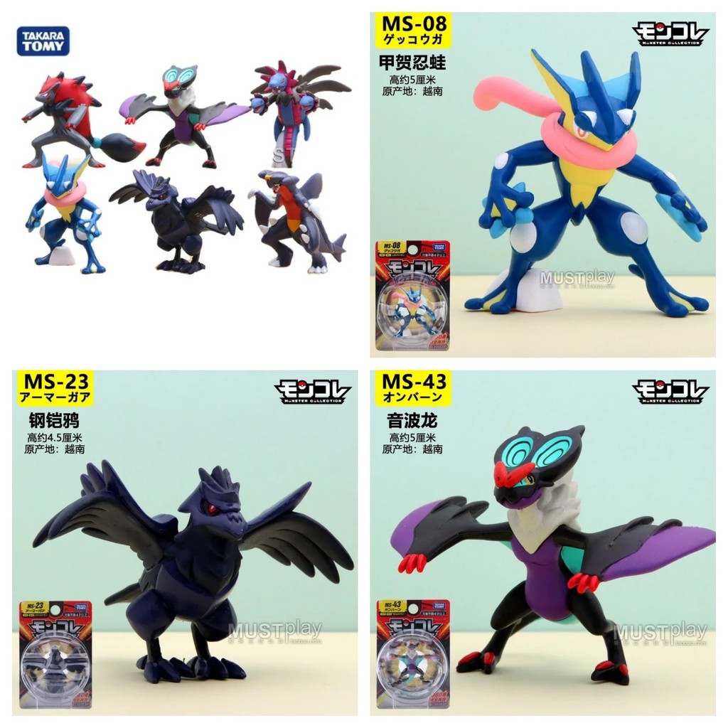 Takara Tomy Pokemon Figures Greninja Zoroark Garomp Corviknight Noivern Hydreigon Action Figure Coll