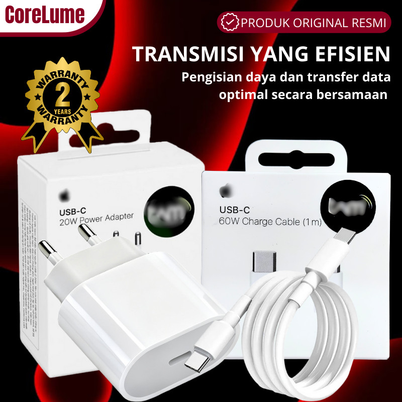 CoreLume | Adaptor IPhone15/16/17 Series 20W Fast Charging Original USB Type C Power Adaptor
