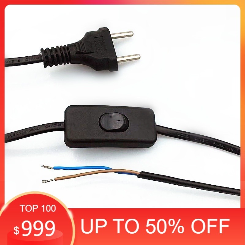 Kabel Sambungan Lampu T5 Saklar On Off 1.8m | Kabel Power Colokan Pin 2 Lampu Neon LED
