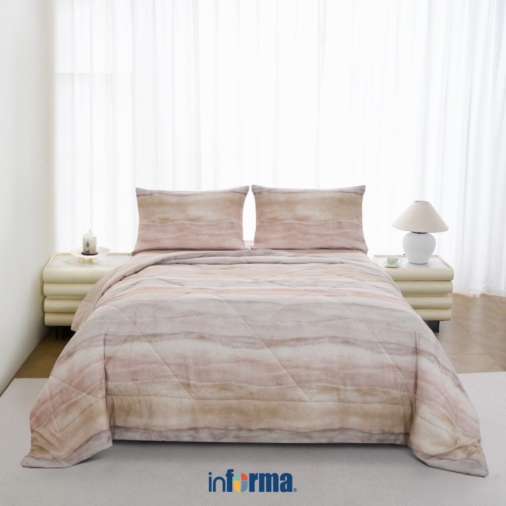 Informa 160x200 cm Set 6 Pcs Seprai Queen Microfiber Axton Sprei Seprei Sprai Sepray Bed Sheet