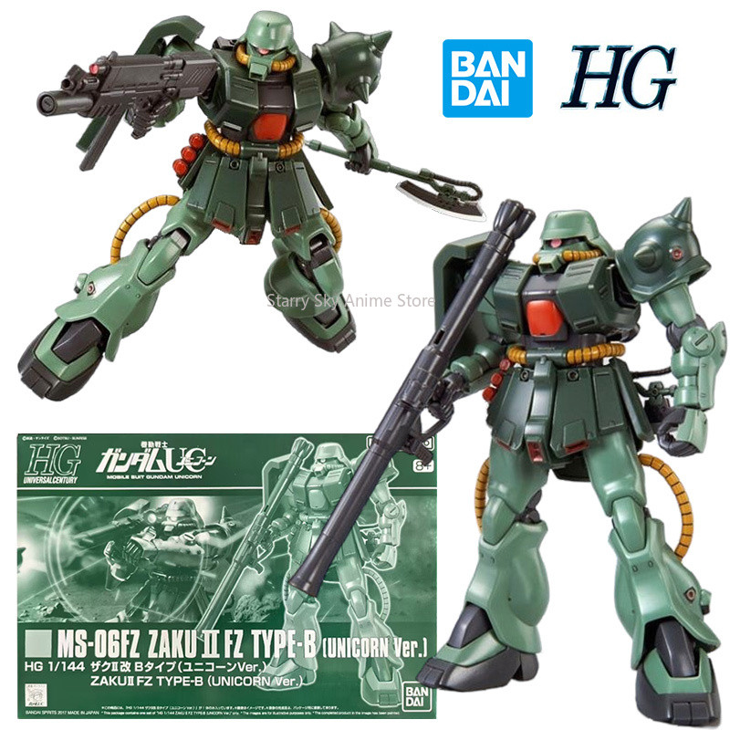 Bandai PB HG 1/144 Zaku II FZ Type-B Unicorn Ver. 14Cm Anime Original Action Figure Assemble Gundam 