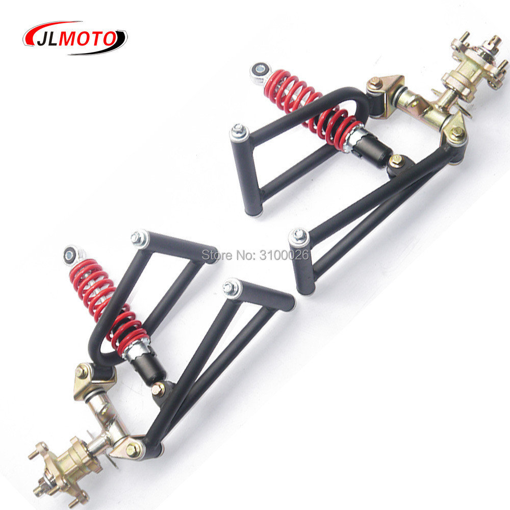 1Set 285mm Suspension Swing A Arm Upper/Lower Steering Knuckle Spindle with Brake Disc 4 STUD Wheel 