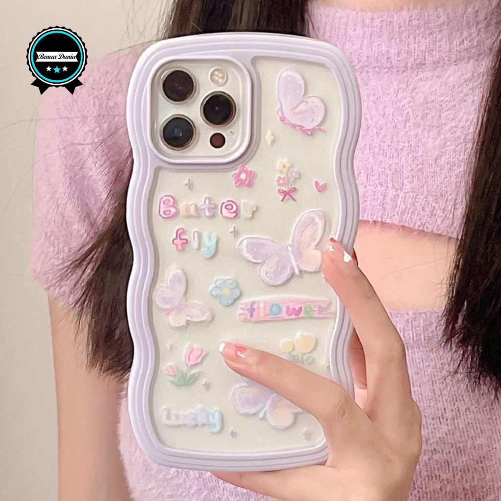AG - WAVE SILIKON SOFT CASE CASING MODEL GELOMBANG CLEAR KUPU KUPU FOR A38 A18 A16K A3S A1K A5S A7 A