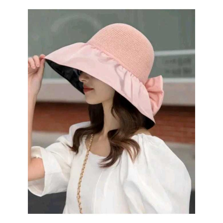 Topi Wanita Bucket Hat / Topi Wanita Pantai / Topi Wanita Anti UV / Topi Wanita Lebar