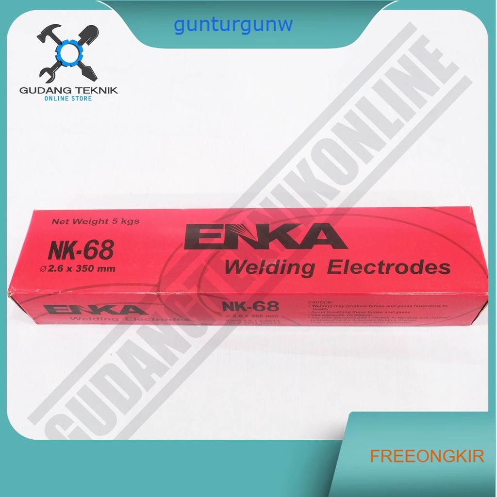 Kawat Las 2.6mm 3.2mm 5Kg ENKA NK68 / Kawat Las Steel ENKA NK 68 - Steel Welding Electrodes NK-68 AW