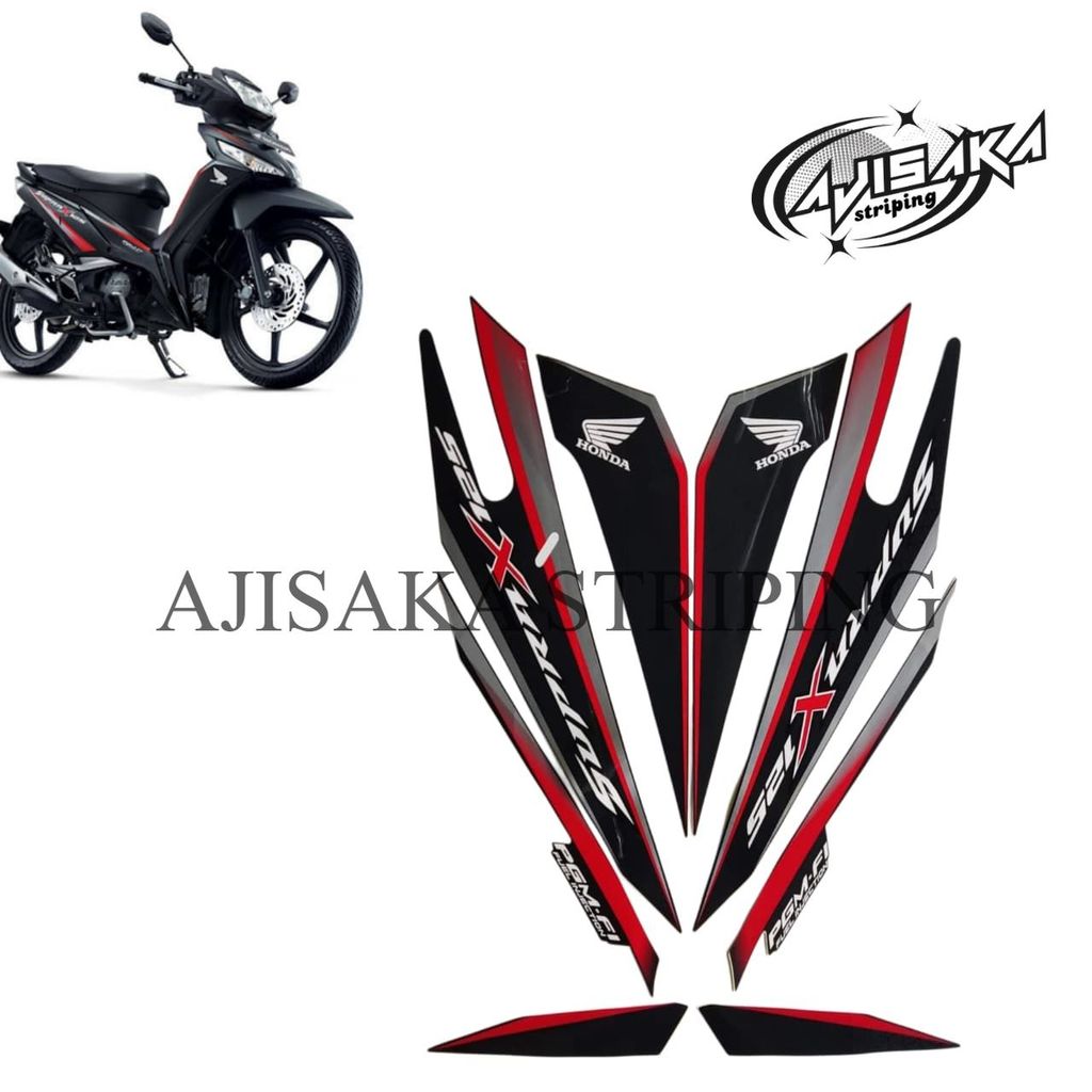 striping original Honda Supra X 125 FI hitam quantum matte black tahun 2017 2018 original produck