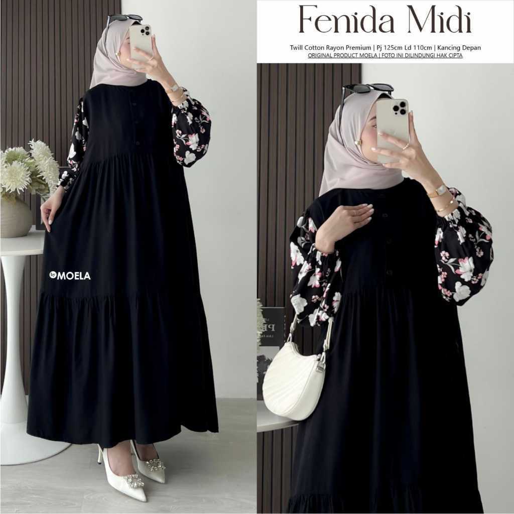 0501    FENIDA LONIVA DIASLI SIUNLI MIDI  by MoeLa BAJU LEBARAN FASHION