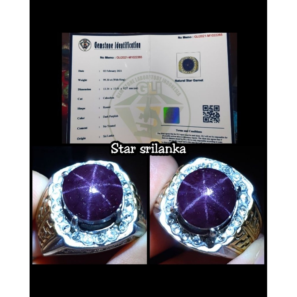 BATU PERMATA GARNET STAR SRILANKA NTE YA