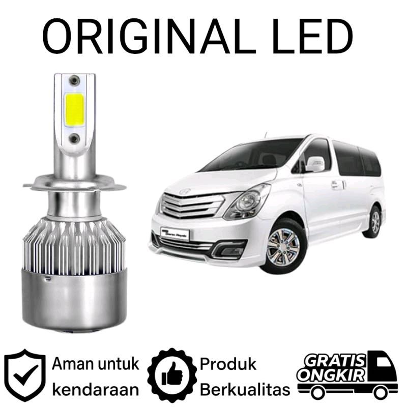 AM 2pcs Lampu Utama Jauh LED H7 COB Mobil HYUNDAI STAREX H-1 GEN2