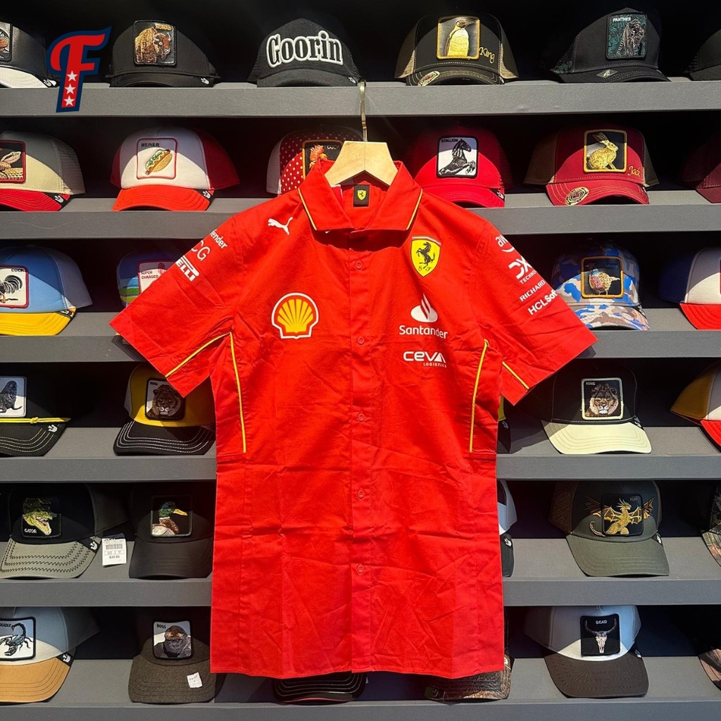 Kemeja Puma Ferrari Button Up Shirt Original