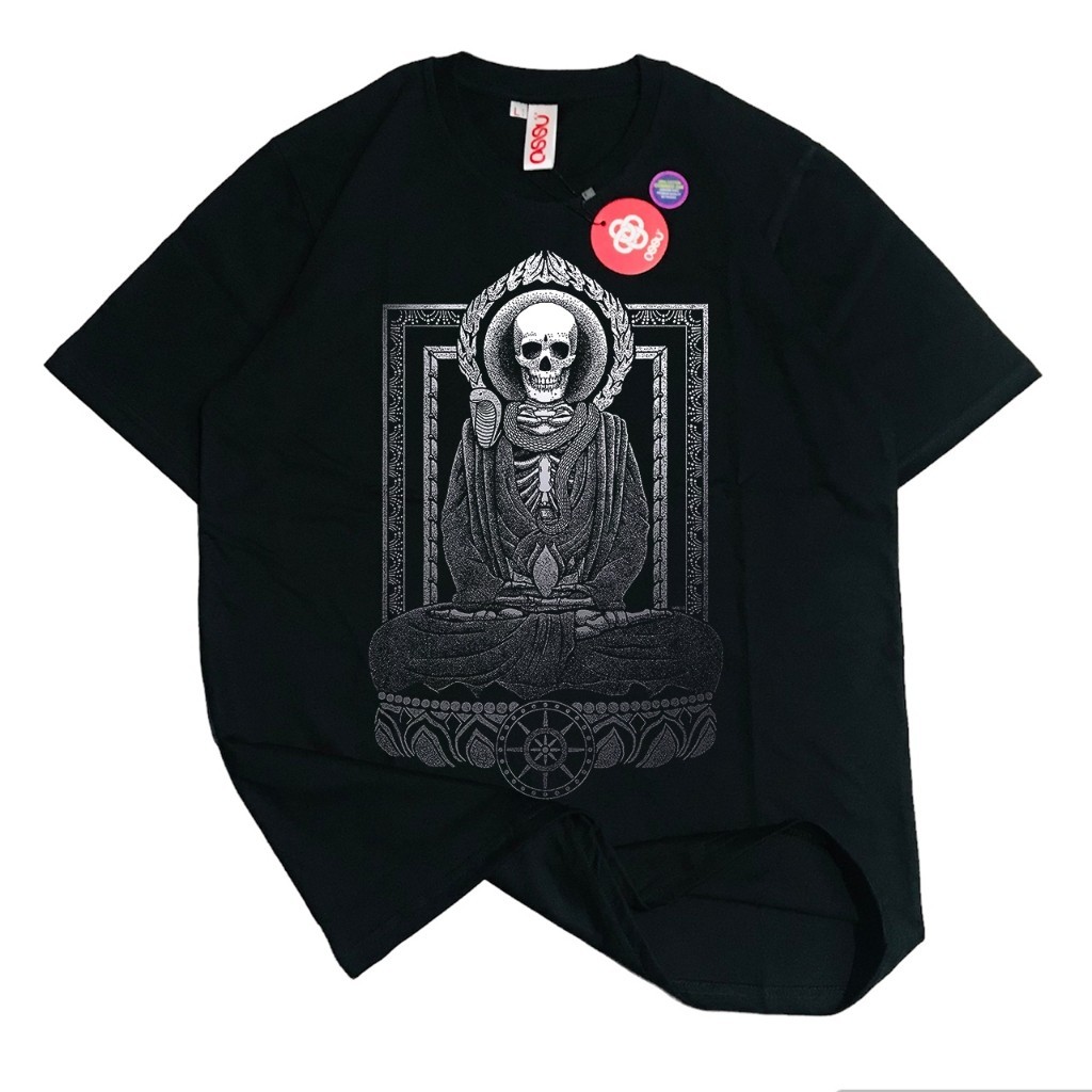 (COD) OSSU TSHIRT STARVING BUDDHA BLACK WASHED SAND WASHING GREY WHITE