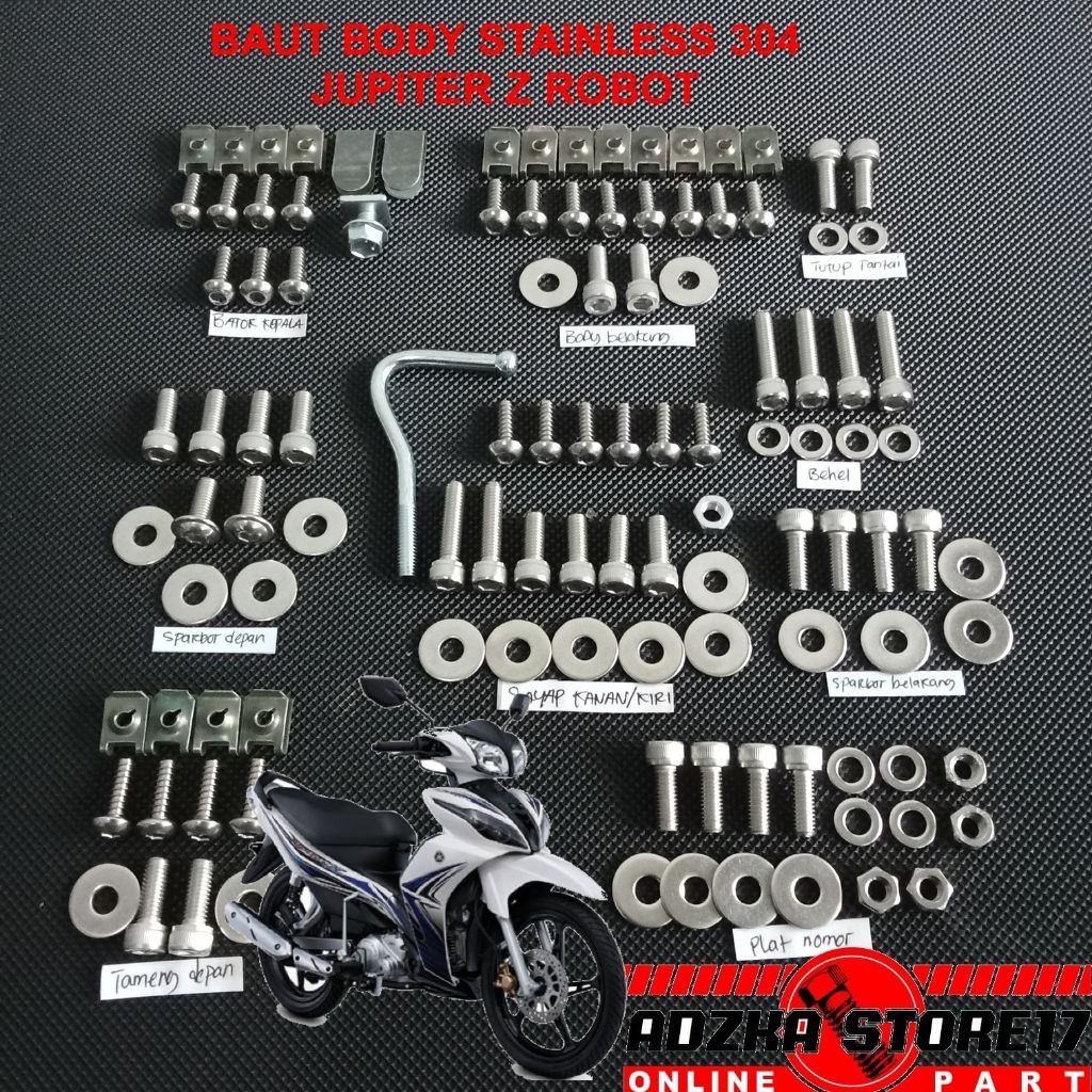 Baut Bodi Stainless steel Jupiter Z robot Anti karat/baut bodi full set Jupiter Z robot stainless 30