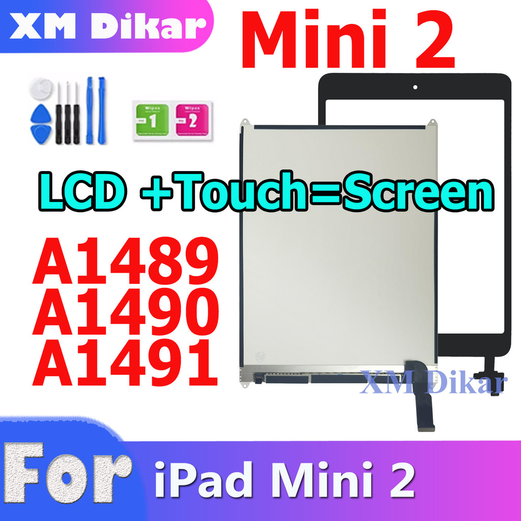 For iPad Mini 2 2nd A1489 A1490 A1491 Mini2 Touch Screen Black / White gitizer Sensor Glass + LCD sp