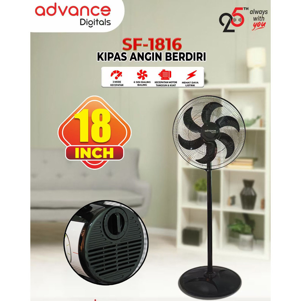 Advance Kipas Angin Listrik kipas angin berdiri kipas angin duduk Stand  Fan 18inc Fan Stand/Meja ki