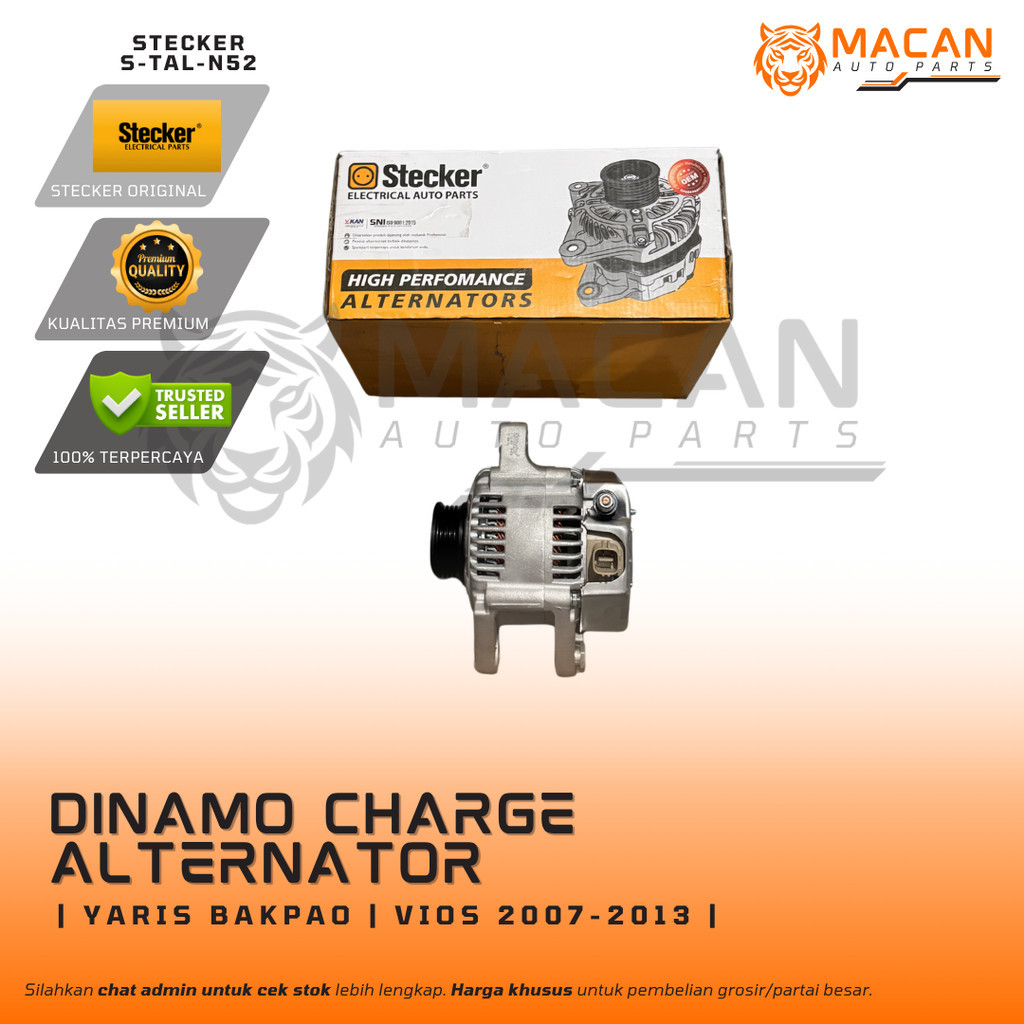 Dinamo Charge Alternator Toyota Yaris Bakpao Vios 2007-2013  Stecker S-TAL-N52 Dinamo Cas | ORI