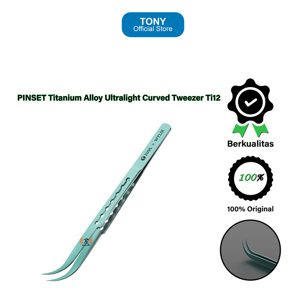 Pinset 2UUL Ti12 - Titanium Alloy Ultralight Curved Tweezer - 2UUL Ti12