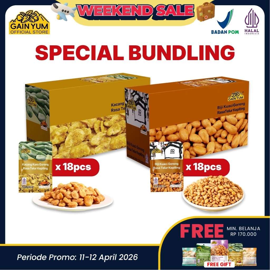 [ CECE FANCY ] Gain Yum - Mix Kacang koro Rasa Telur Kepiting dan Kuaci Kupas Telur Kepiting BOX