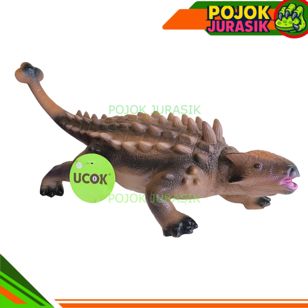 Mainan Dinosaurus Ankylosaurus Jumbo Karet Empuk Soft Rubber dengan Suara Roar