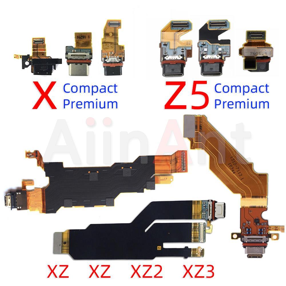 Aiinant Kabel Fleksibel Konektor Dock Pengisi Daya Port USB Untuk Sony Xperia X XZ XZ1 XZ2 XZ3 Z3 Z4