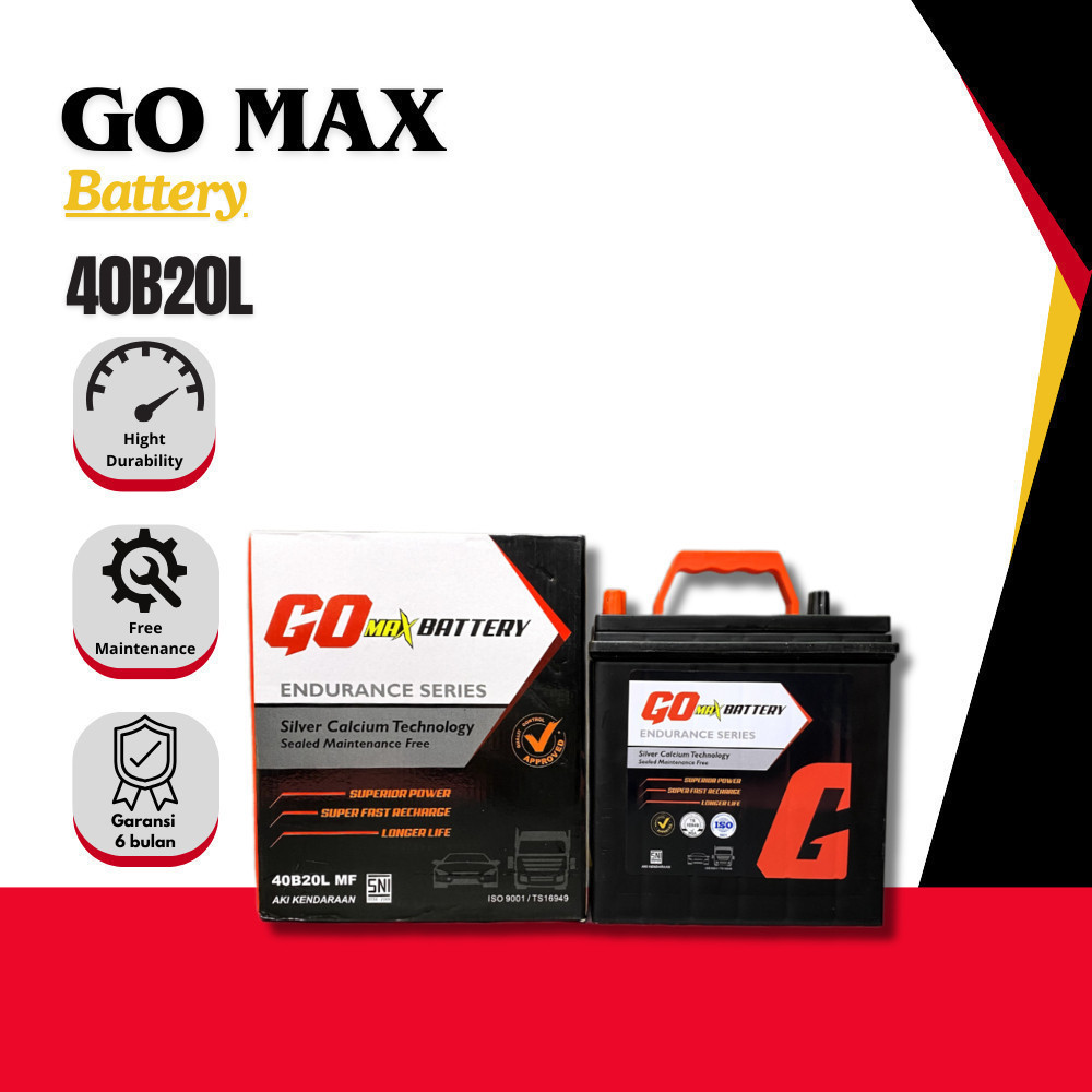 GO MAX Battery Aki Mobil BRV N7X 40B20L / NS40ZL 12V / 40Ah Aki Kering