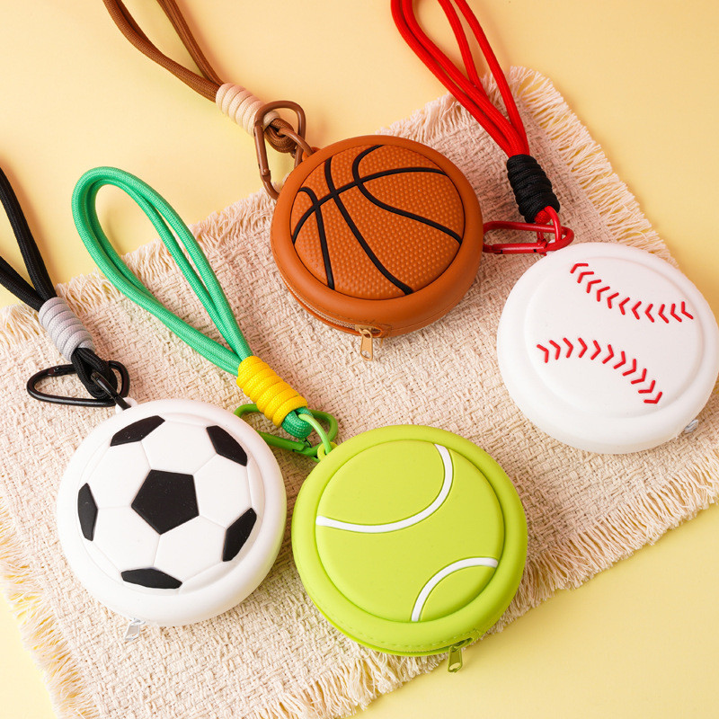 DOMPET KOIN MINI JELLY CASE POUCH BOLA SILIKON MODEL GANTUNGAN KUNCI