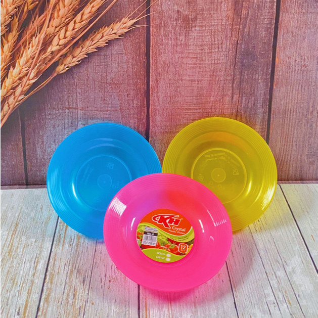 Piring Plastik Murah KH / Set Piring Plastik KH Crystal Lusinan