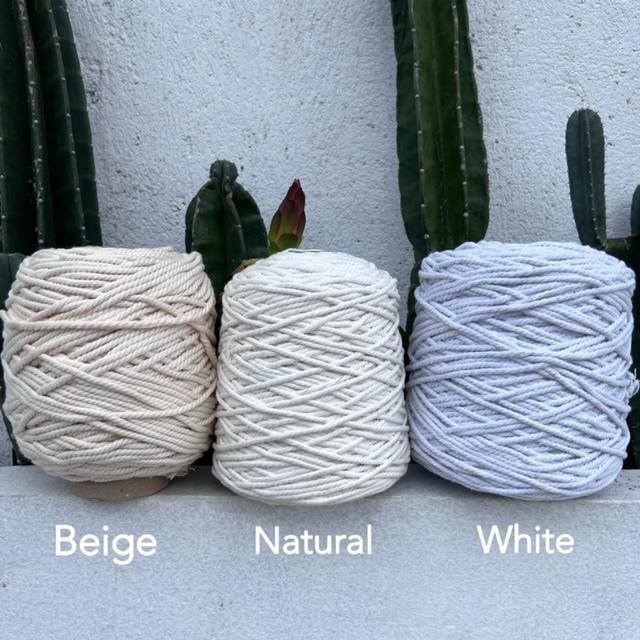 tali macrame /katun twist ukuran 4mm 1kg - Beige, 3mm
